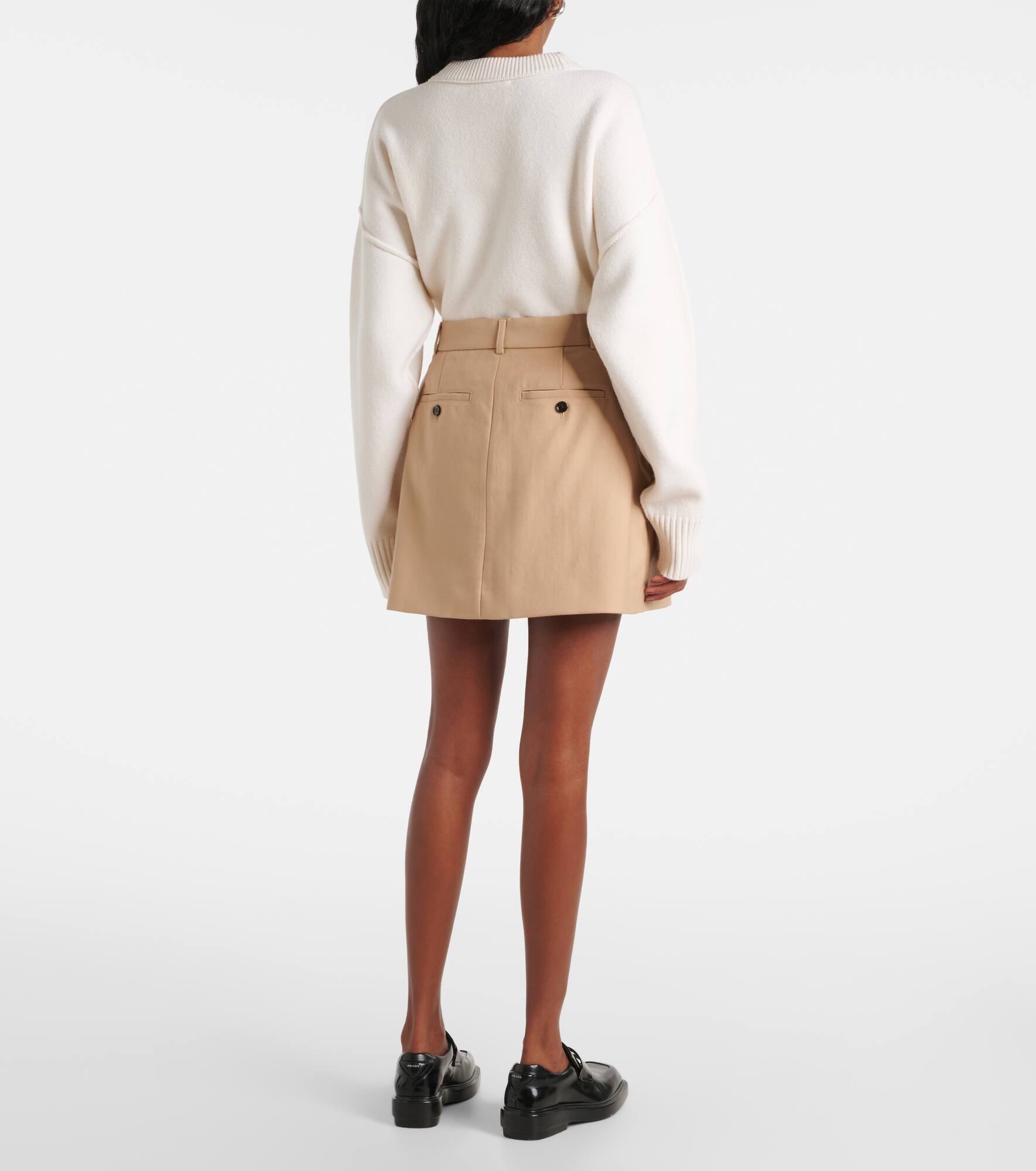 Wool gabardine miniskirt - 3