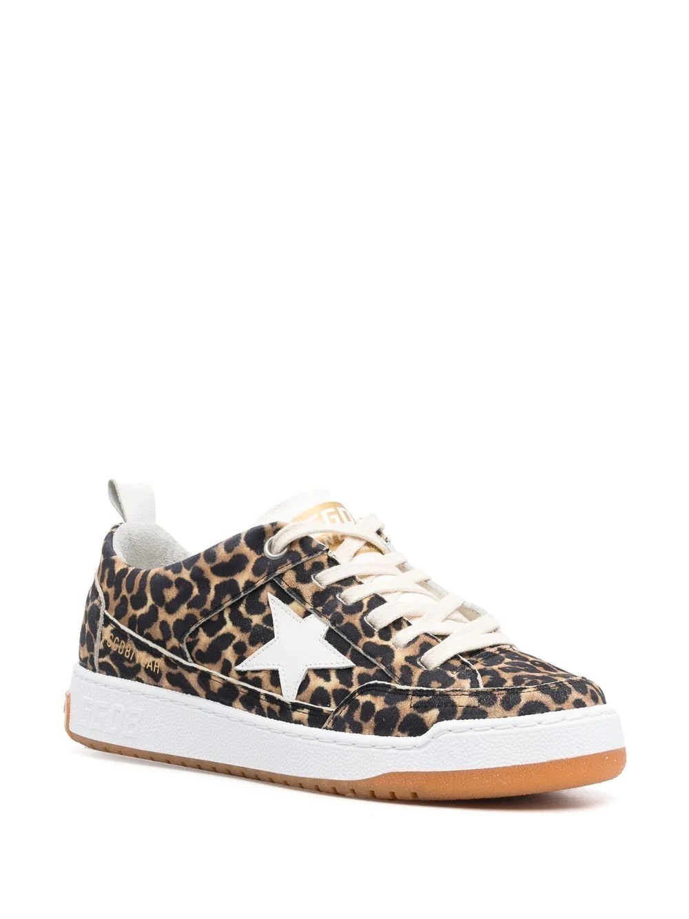 leather leopard-print sneakers - 2