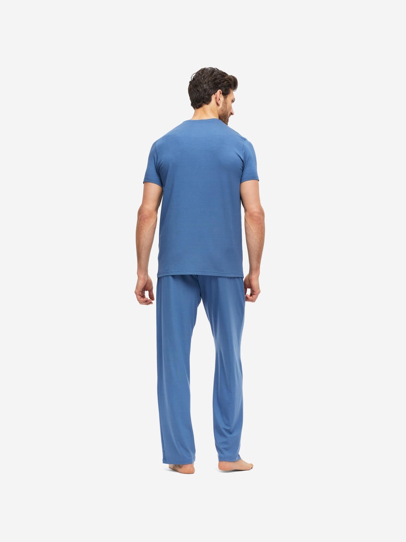 Men's T-Shirt Basel Micro Modal Stretch Storm Blue - 4