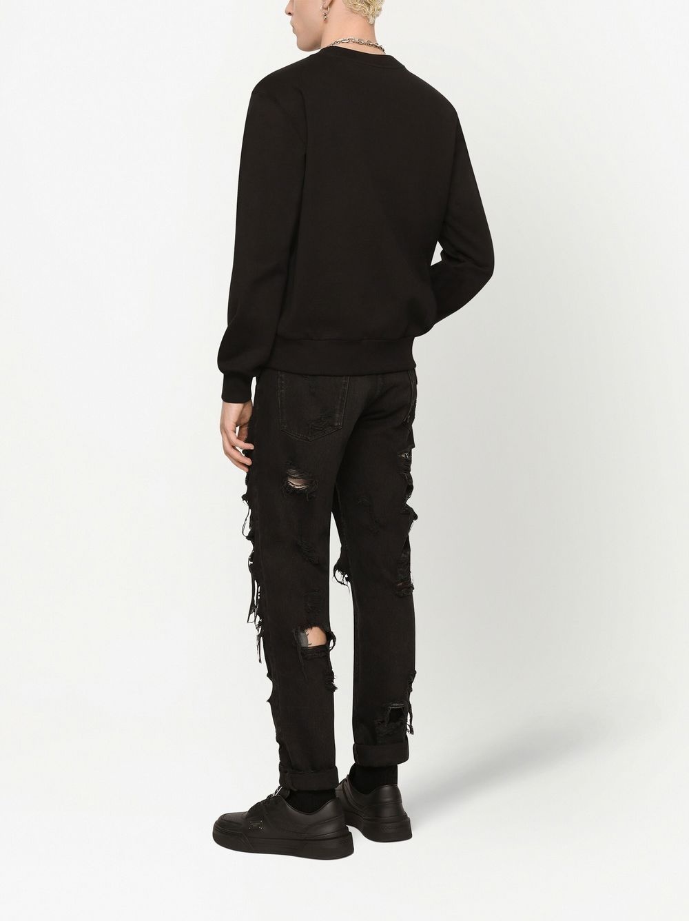 logo-embossed crew-neck sweatshirt - 4