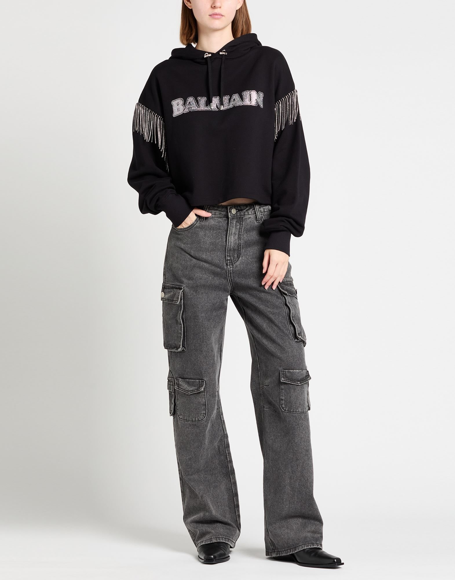 Black Women's Hooded Sweatshirt - 2