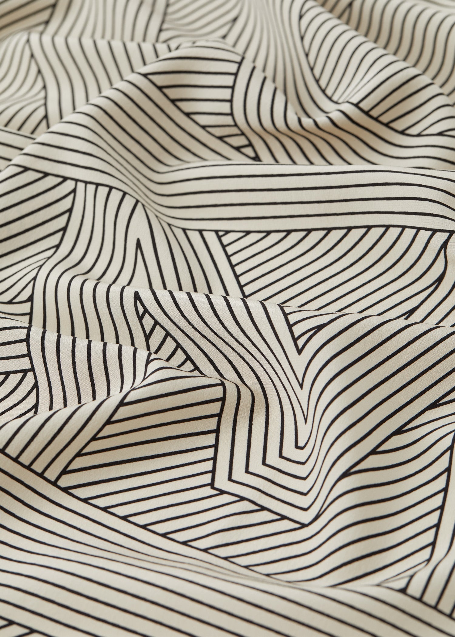 Striped monogram silk scarf creme - 5