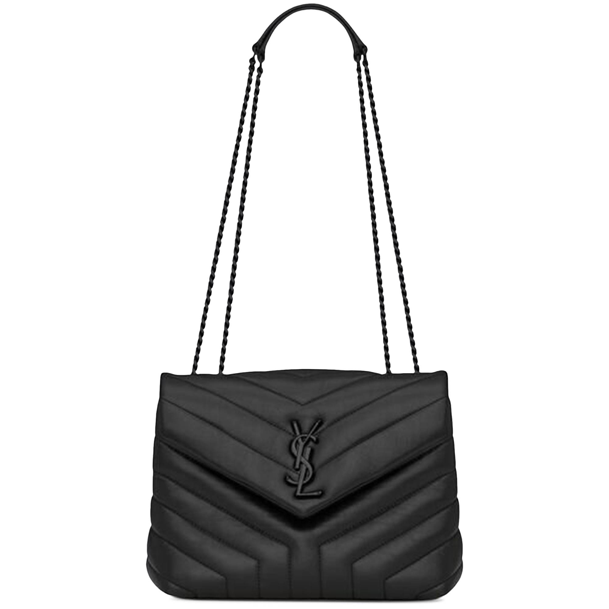 Saint Laurent Small Loulou Quilted Shoulder Bag 'Black' - 1
