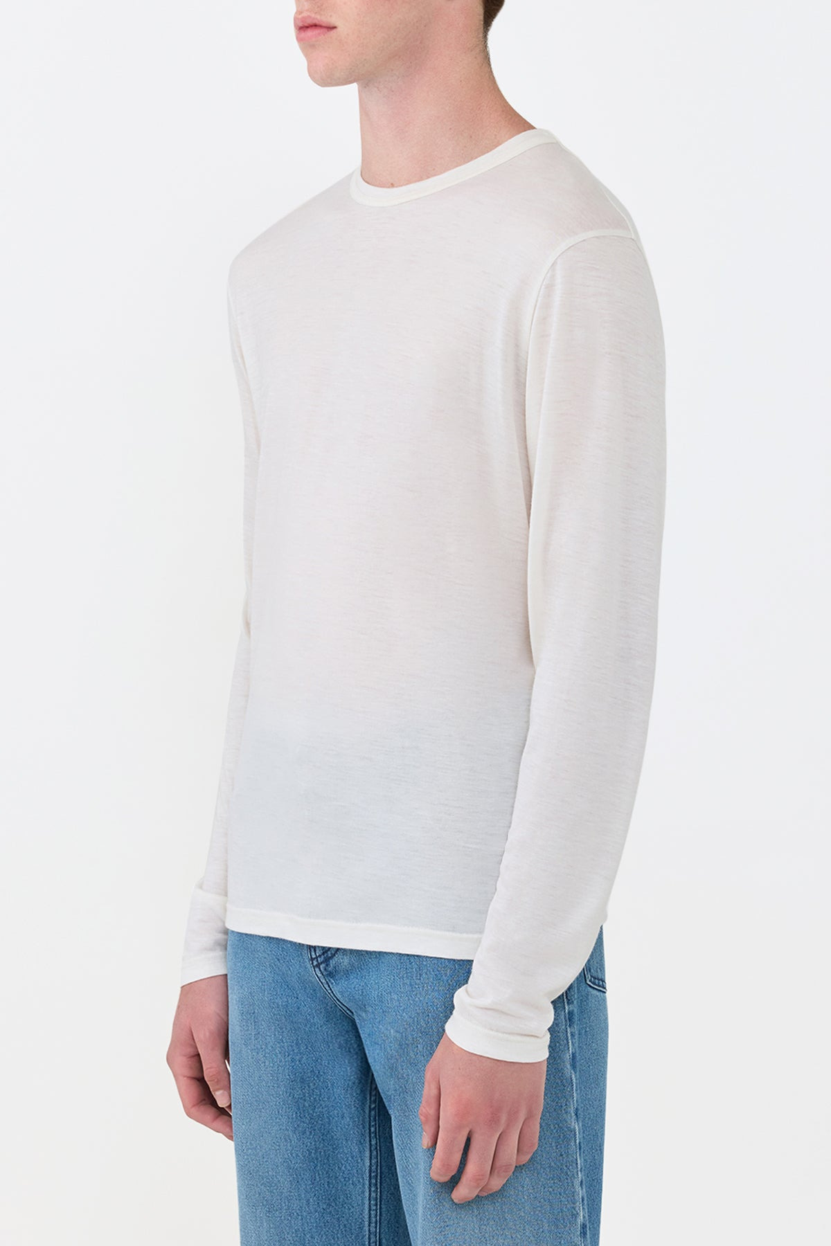 Owen Tee in Ivory Cashmere - 3