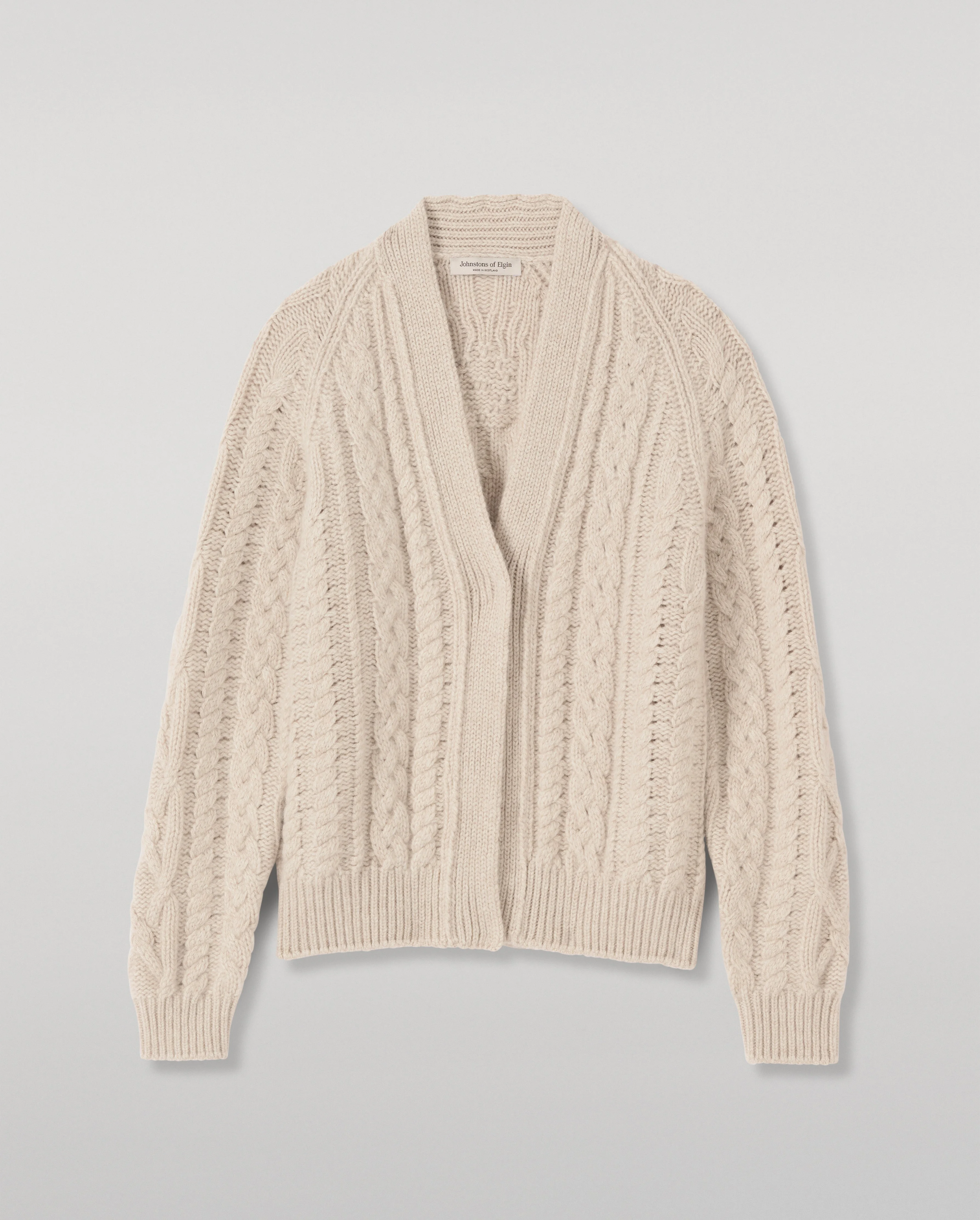 Mabel Natural Aran Cable Cardigan - 1