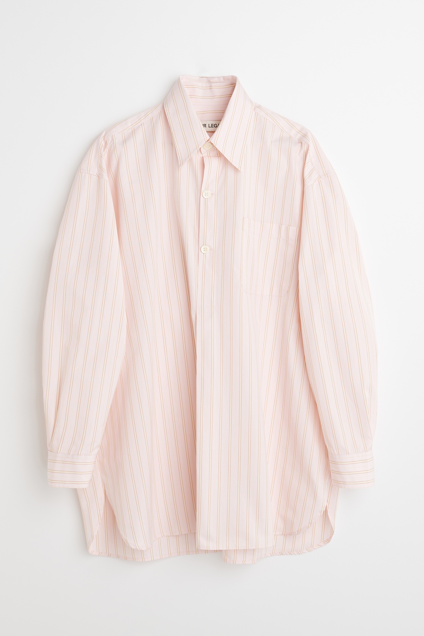Popover Shirt Pink Business Stripe - 1