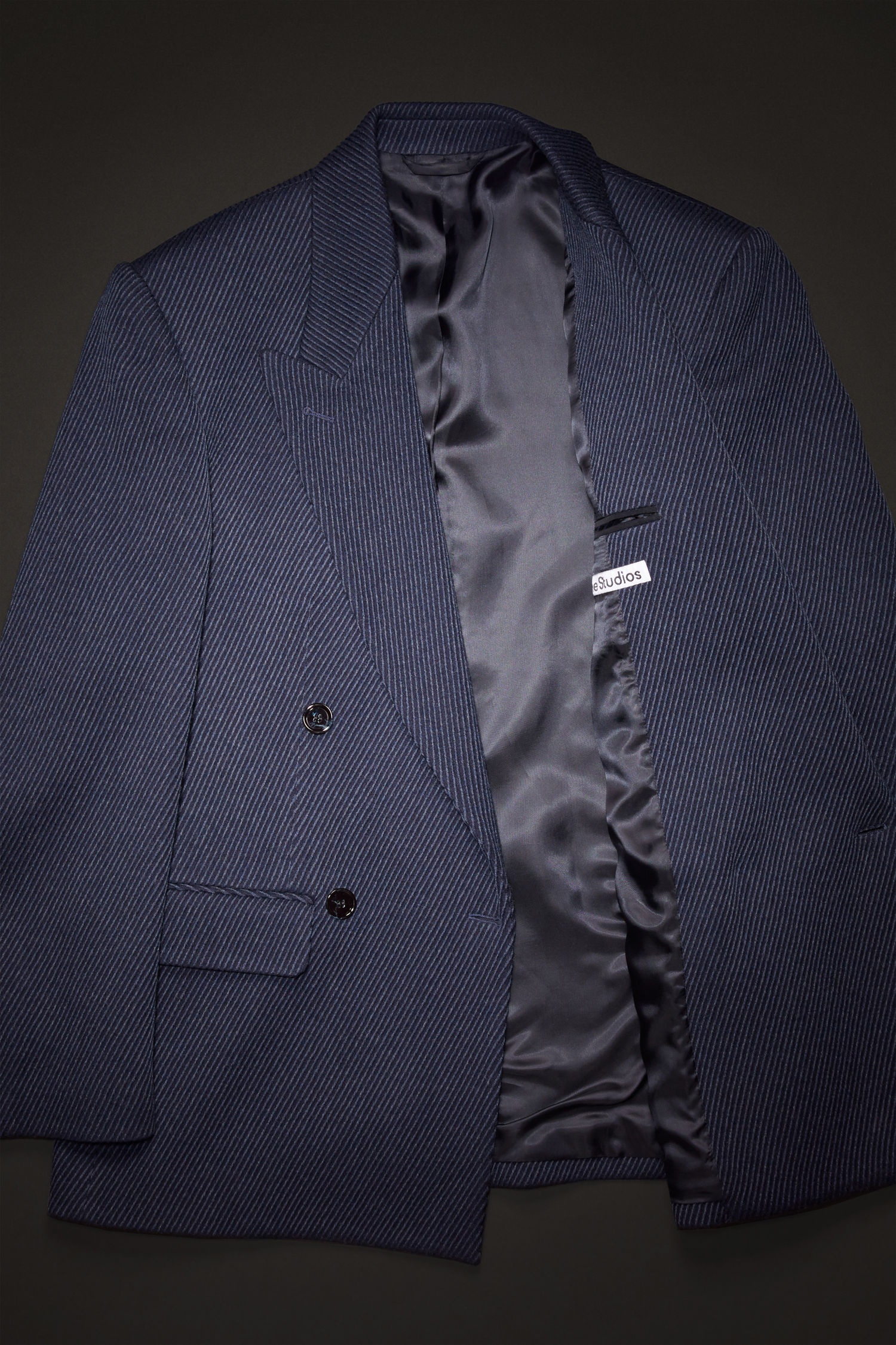 Double-breasted twill jacket navy/black - 6