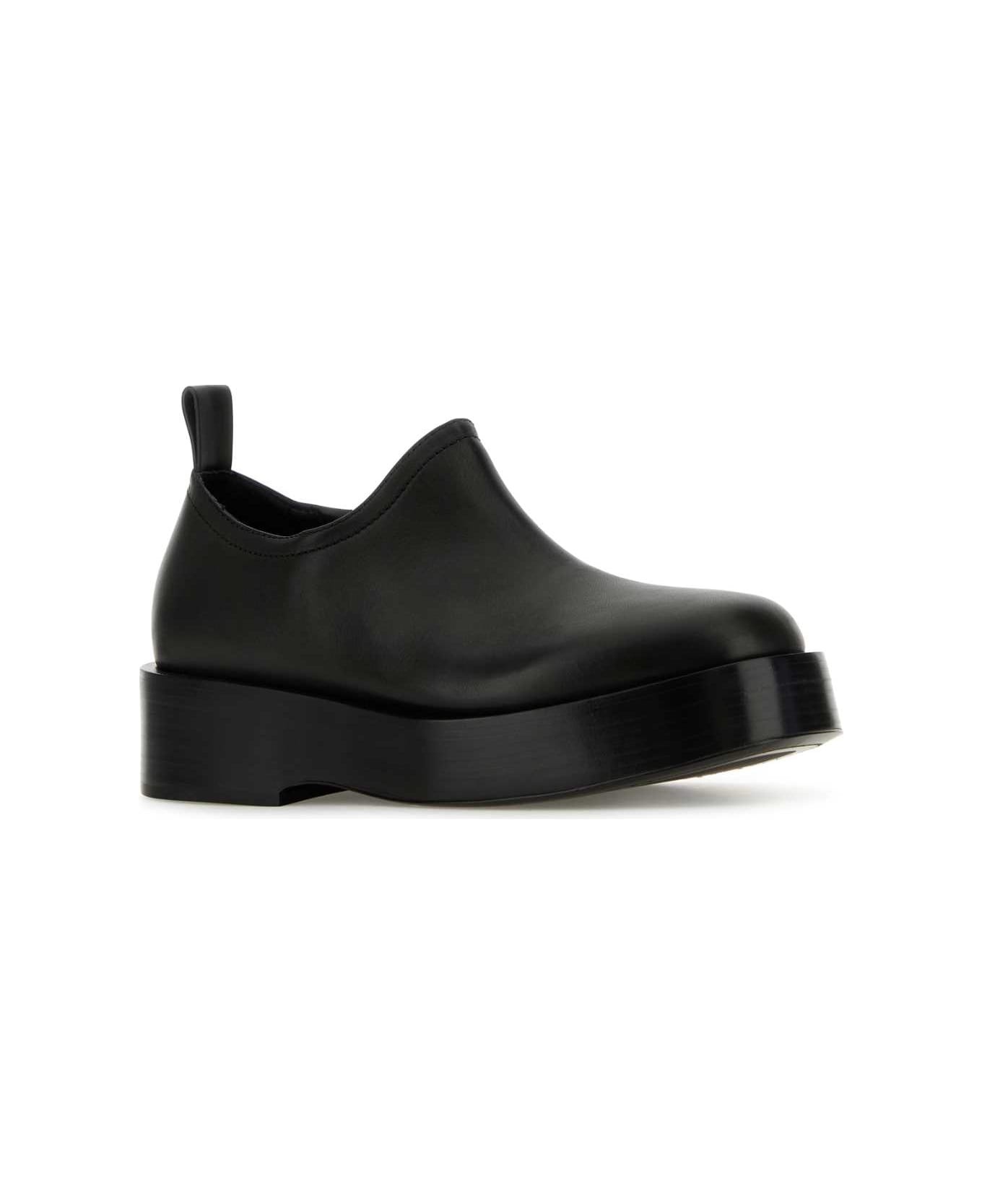 Black Leather Torino Slip Ons - 2