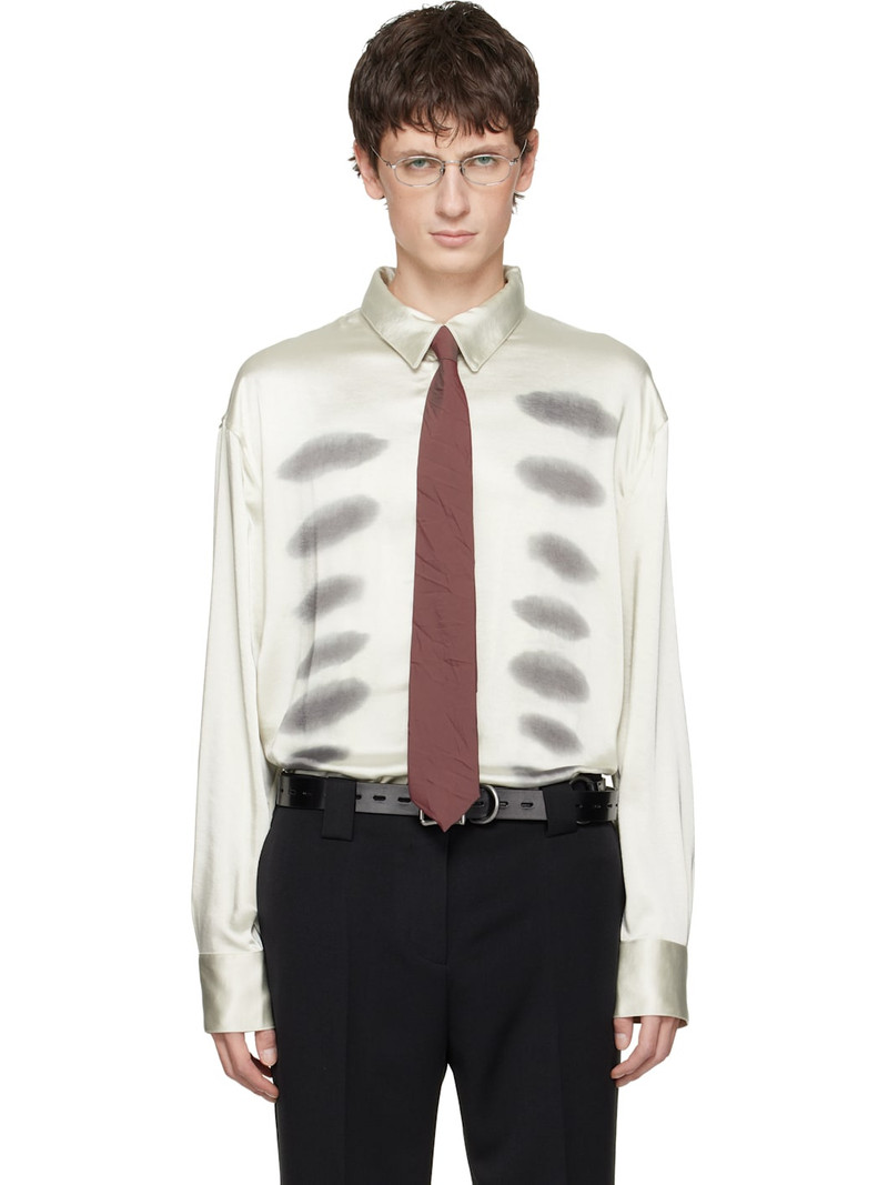 Off-White X-Ray Printed Satin Button-Up Shirt 1
