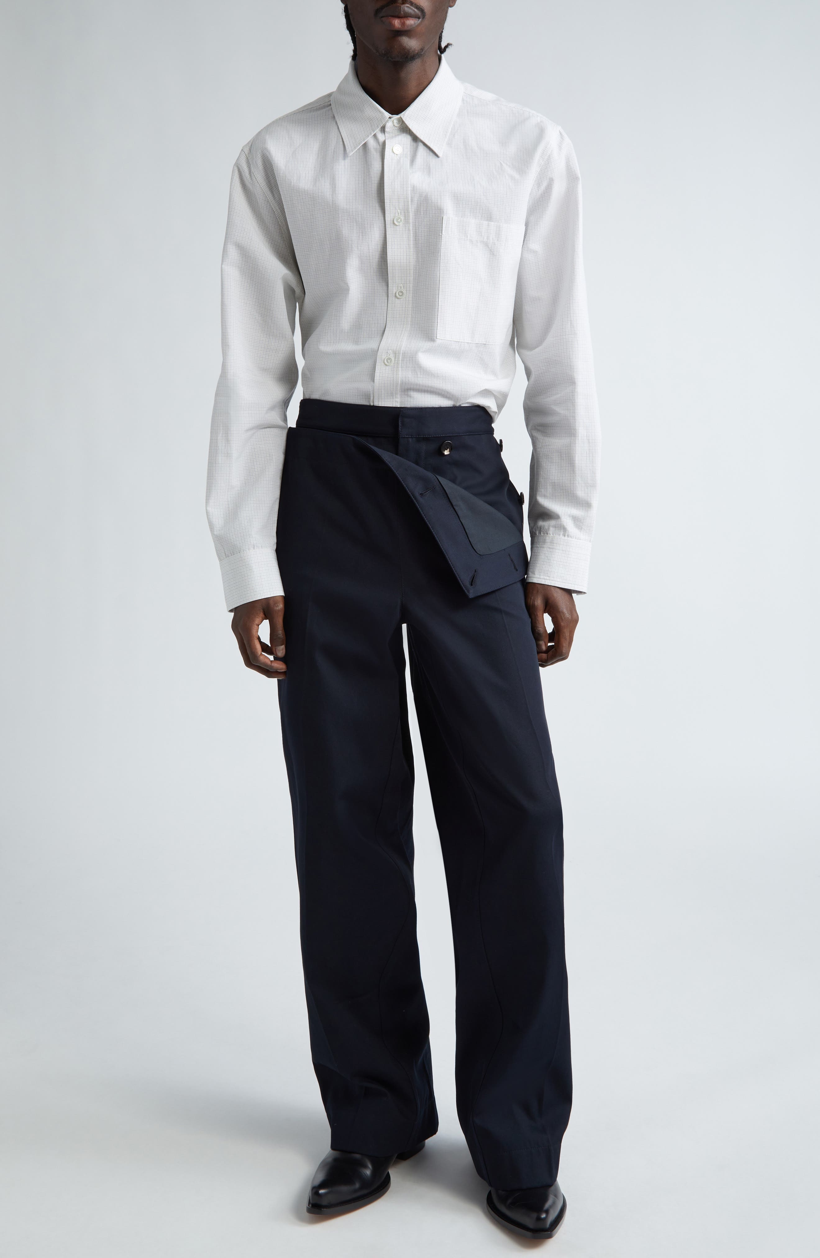 Bottega Veneta Fine Check Button-Up Shirt in Brown/Bay Leaf at Nordstrom - 2