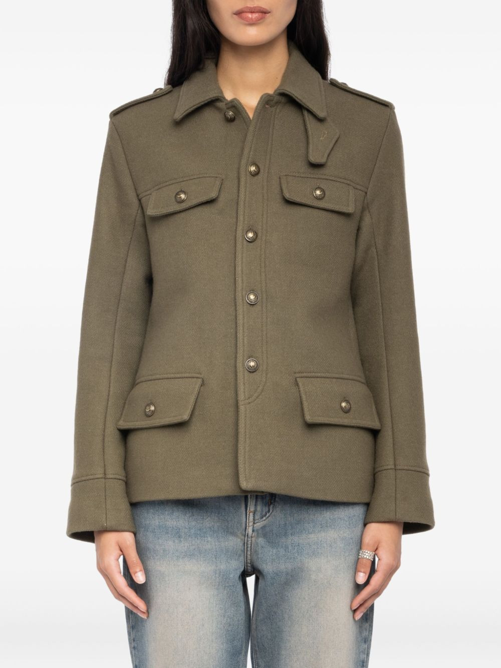 military-pocket buttoned jacket - 4