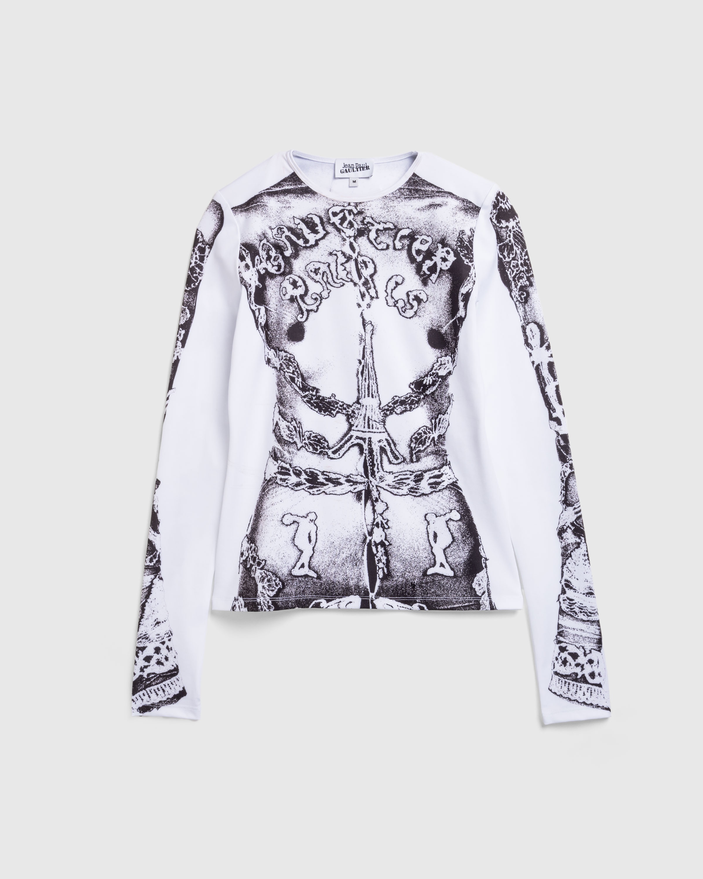 Jean Paul Gaultier – Long-Sleeve Gaultier Paris Top White/Black - 1