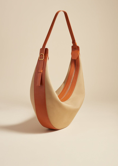 KHAITE The Augustina Hobo in Honey Canvas with Tan Leather outlook