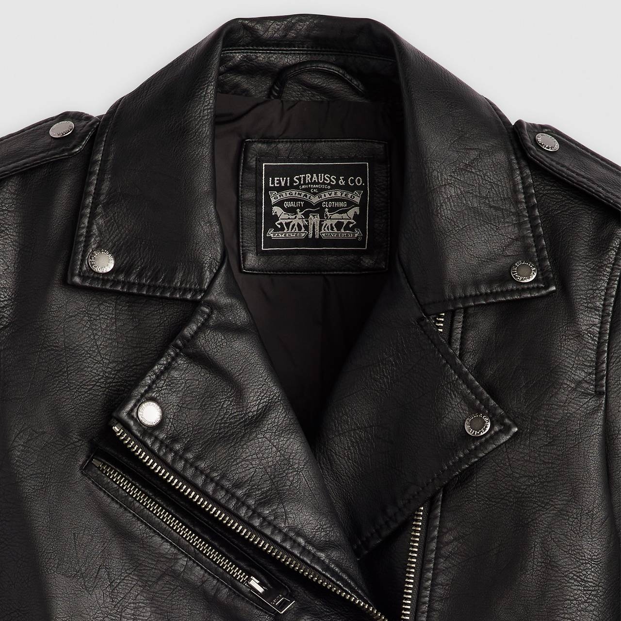 LONGLINE FAUX LEATHER MOTO JACKET - 4