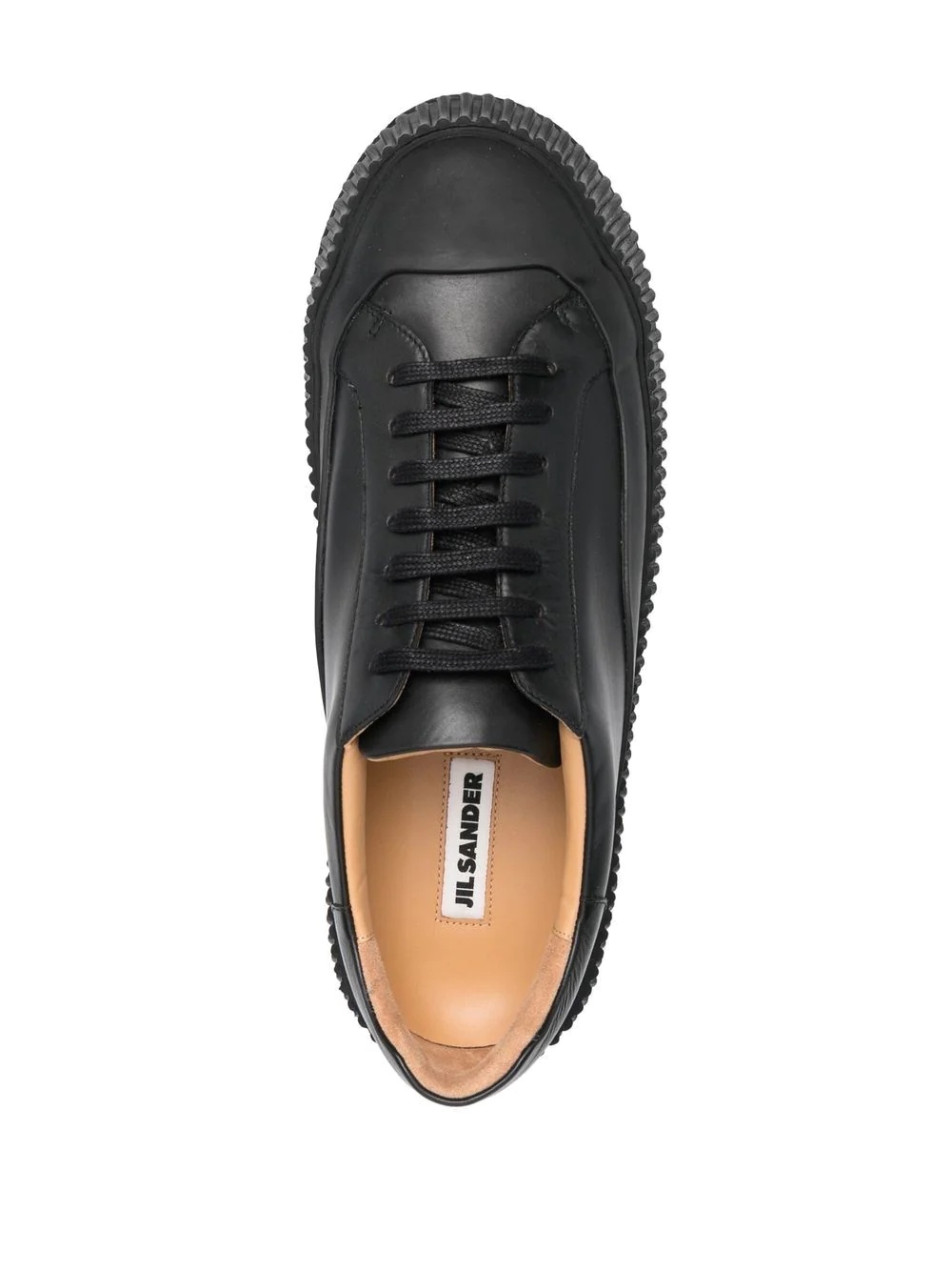 lace-up leather platform sneakers - 4