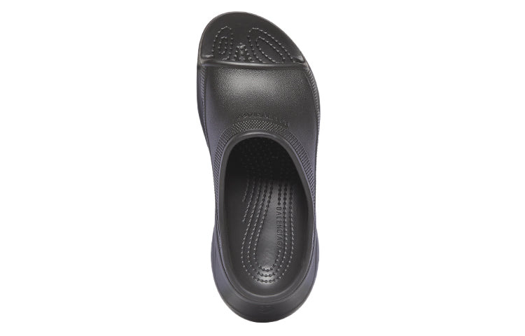 (WMNS) Balenciaga x Crocs Pool Slide Sandals 'Black' 677389W1S8E1000 - 4