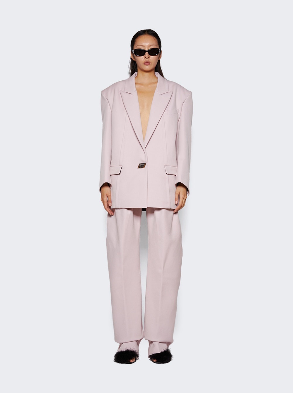 Oversized Tailored Jacket Pale Pink - 2