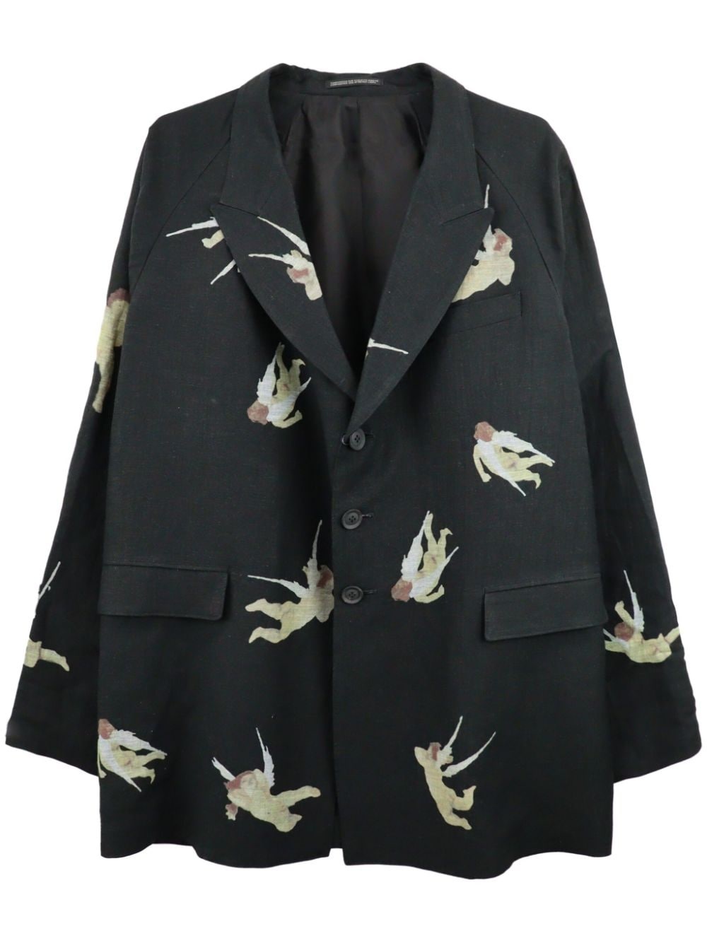 angels-print single-breasted blazer - 1