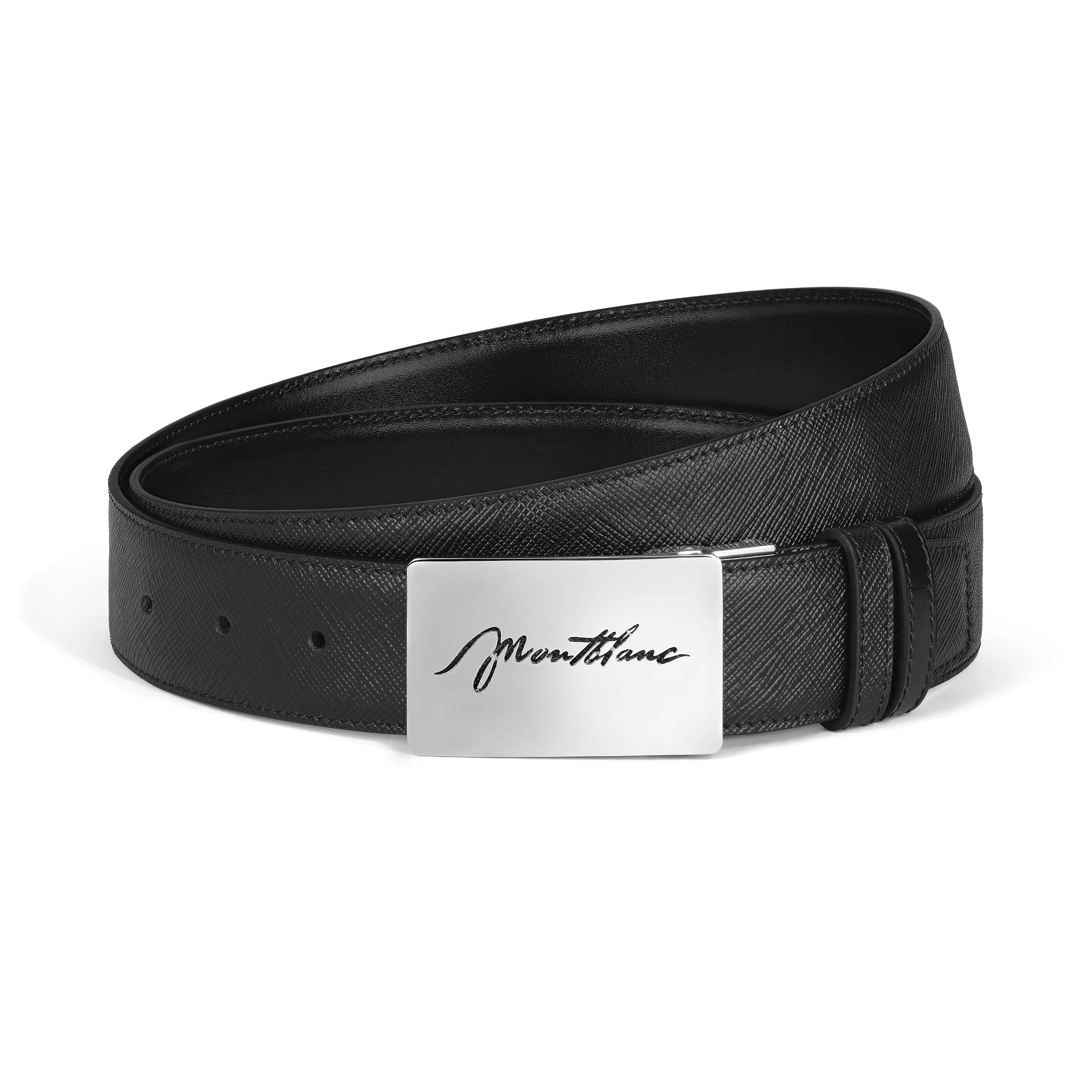 35 MM REVERSIBLE BELT IN SARTORIAL LEATHER WITH PLATE BUCKLE - 1