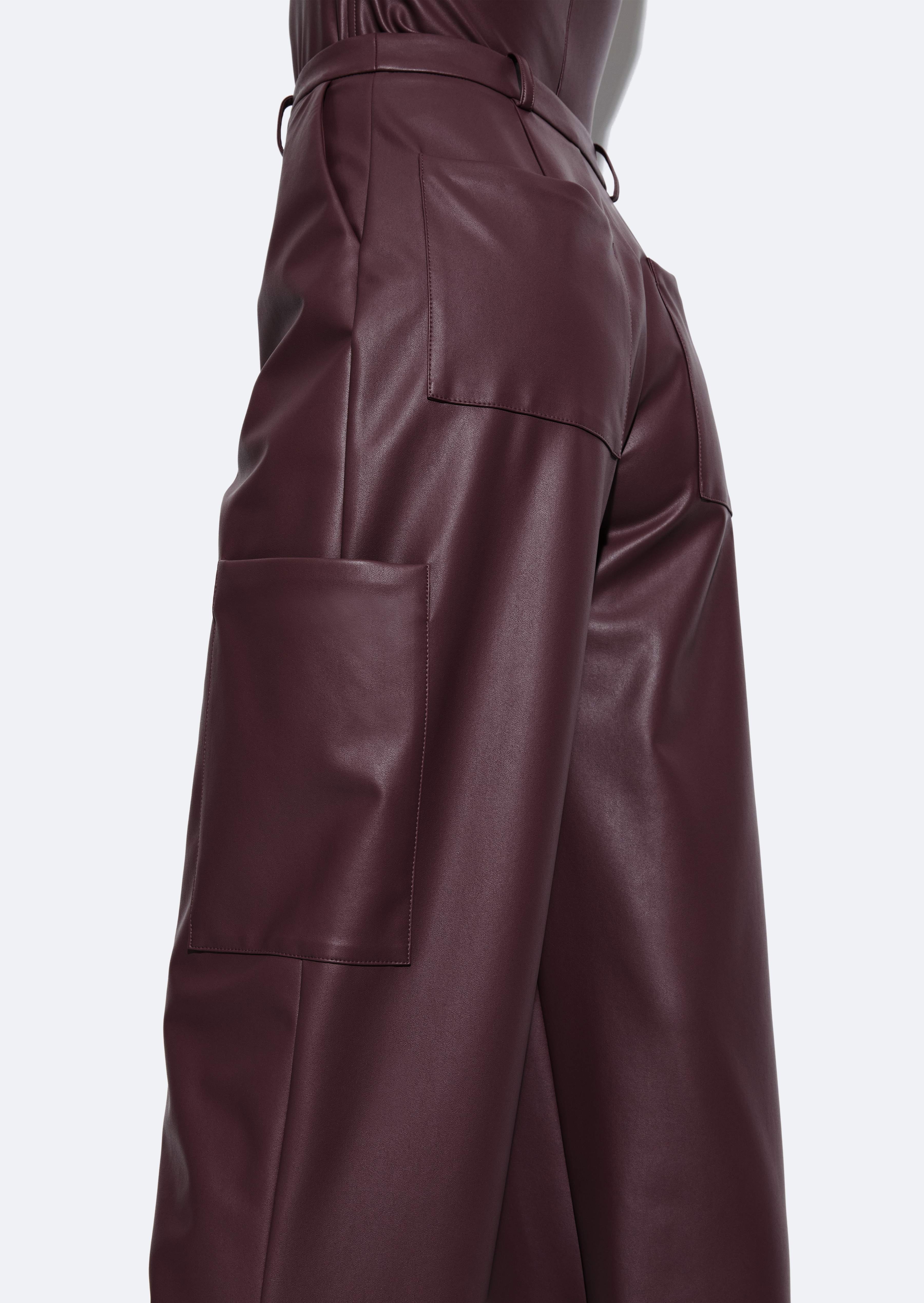 Stretch Faux Leather Tapered Trouser - 4