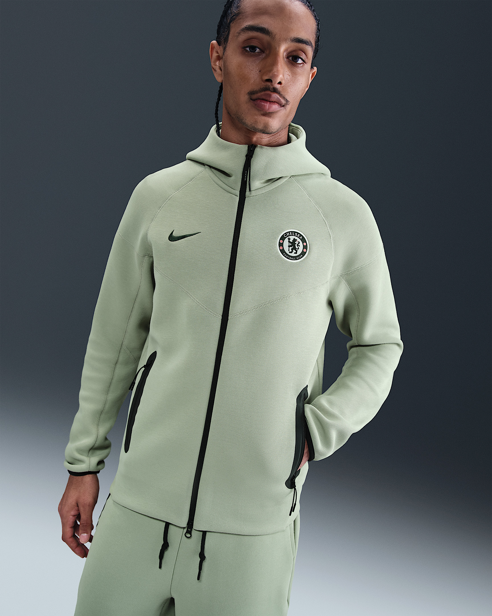 Chelsea FC Tech Windrunner Men's Nike Soccer Fleece Full-Zip Hoodie - 1