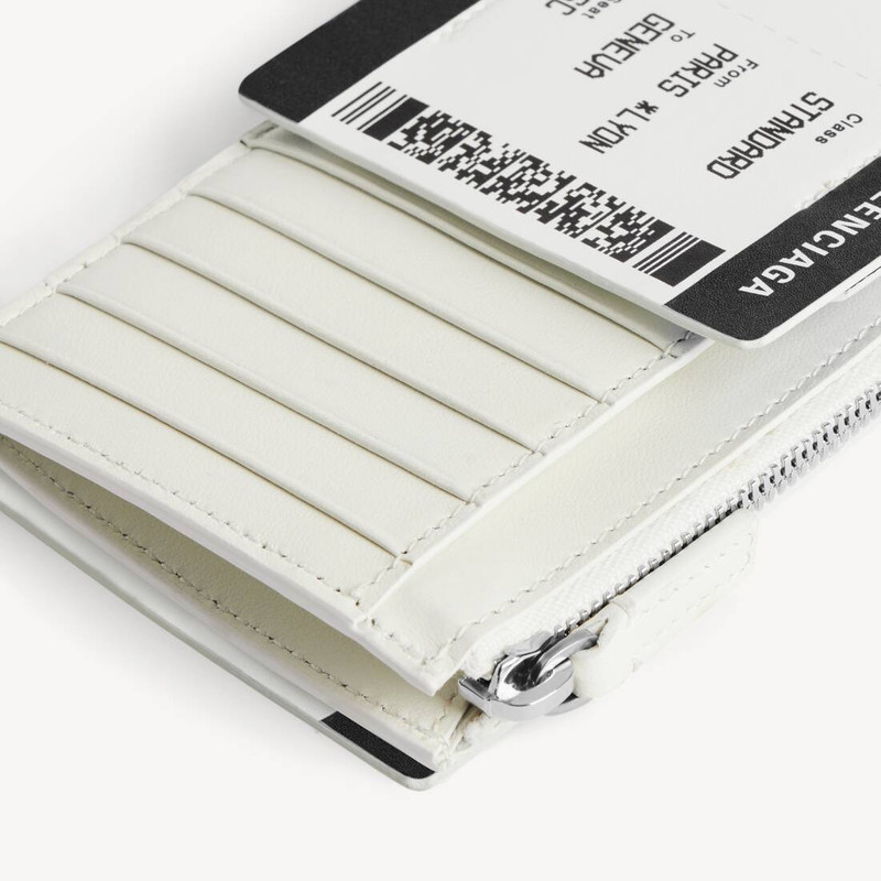 Men's Passport Boarding Pass Long Coin And Card Holder in Black/white 4