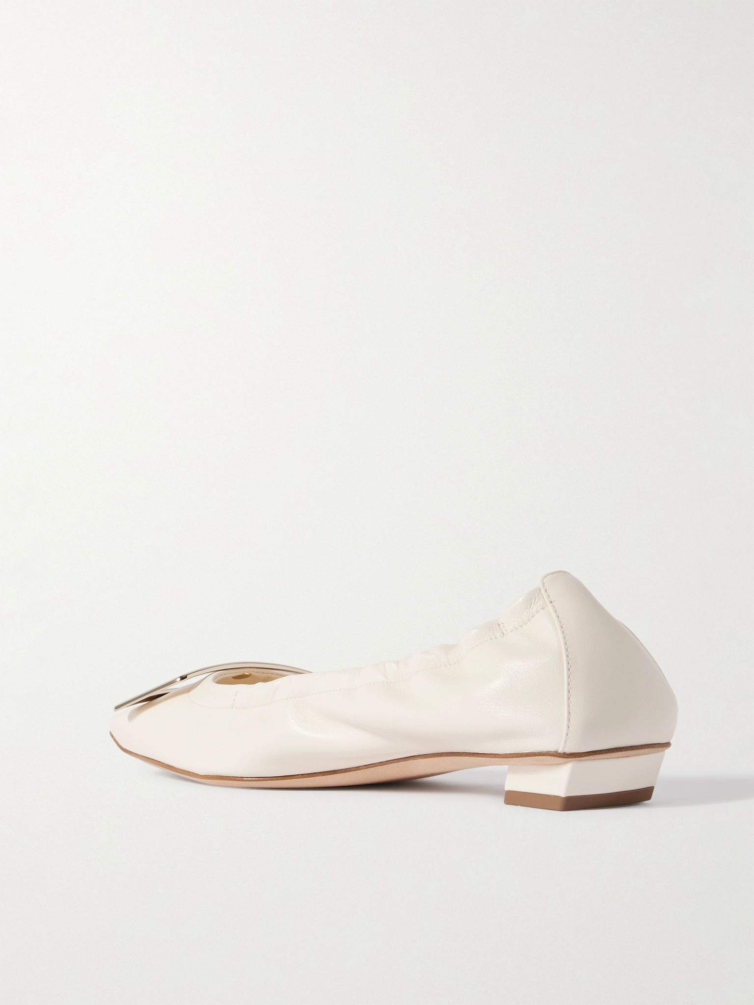Belle Vivier embellished patent-leather ballet flats Ivory - 3