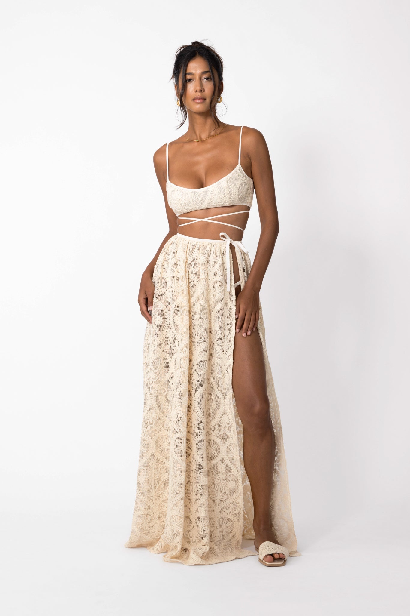 AMARE CROCHET MAXI SKIRT - 1