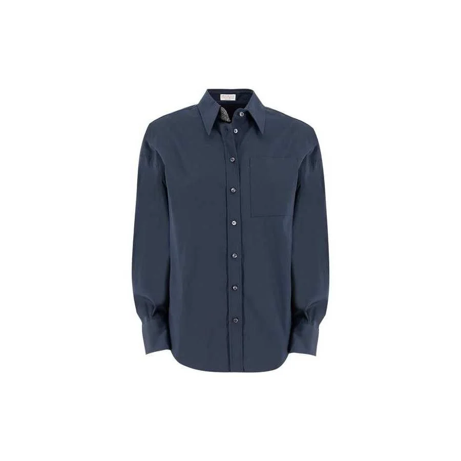 Brunello Cucinelli Womens Night Sky Cotton Shirt - 1