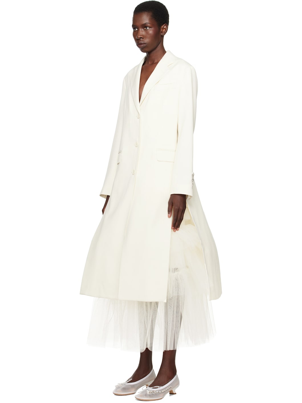 SSENSE Exclusive Bridal Capsule Cut-Out Bow Detail Coat - 4