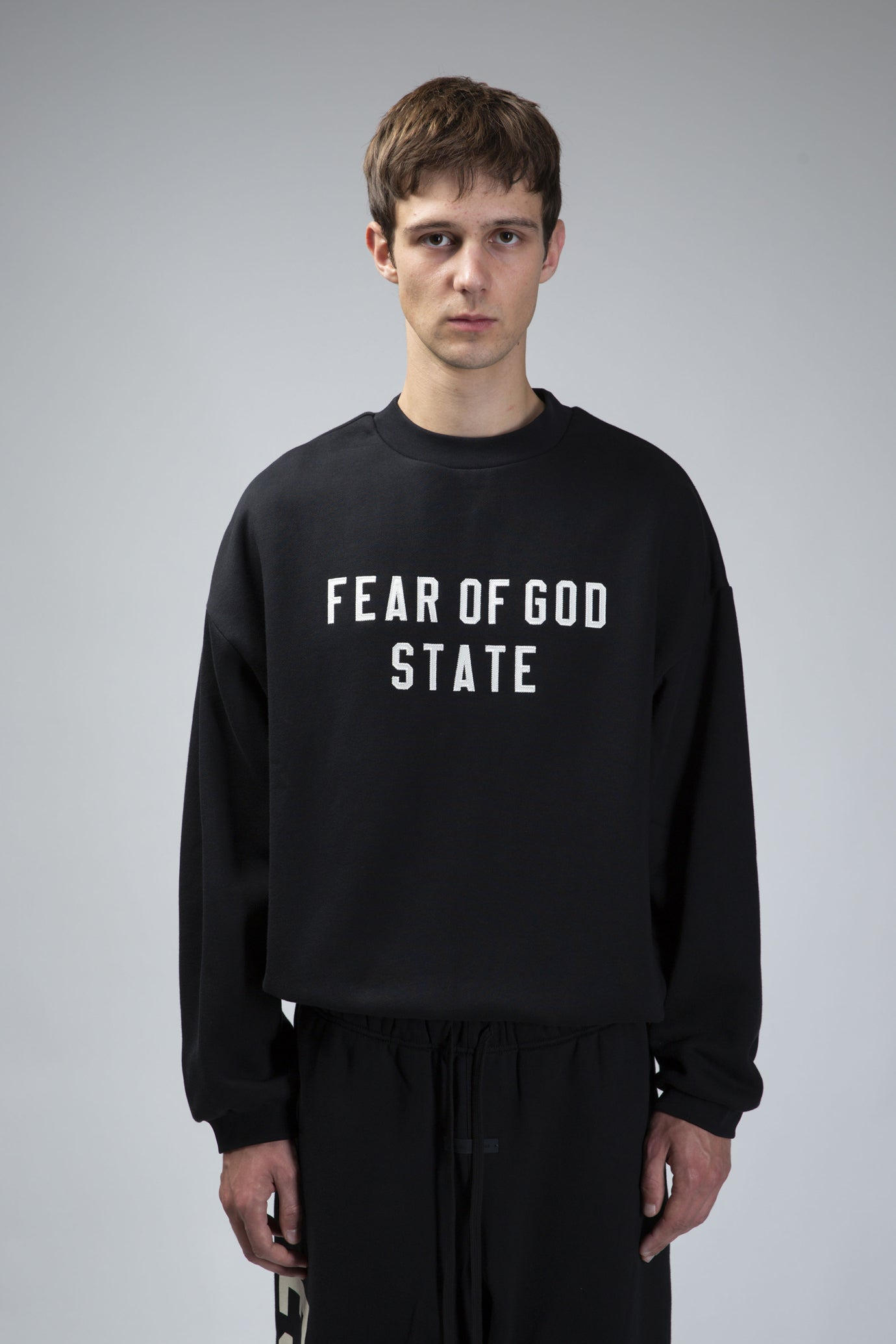 90s Fit Fleece Crewneck Jet Black - 1