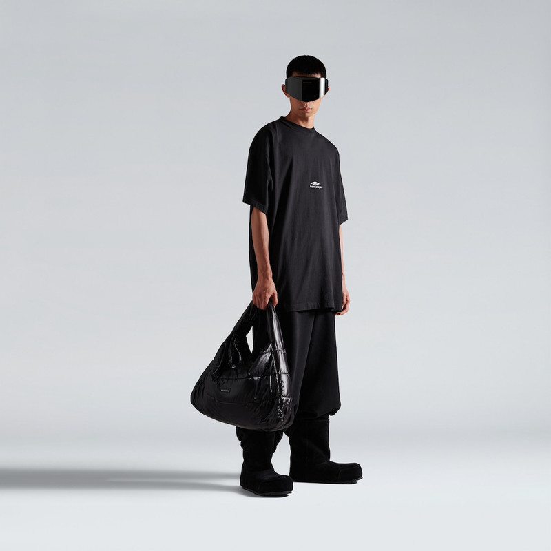 BALENCIAGA 3b Sports Icon Oversized T-shirt in Washed Black/white outlook