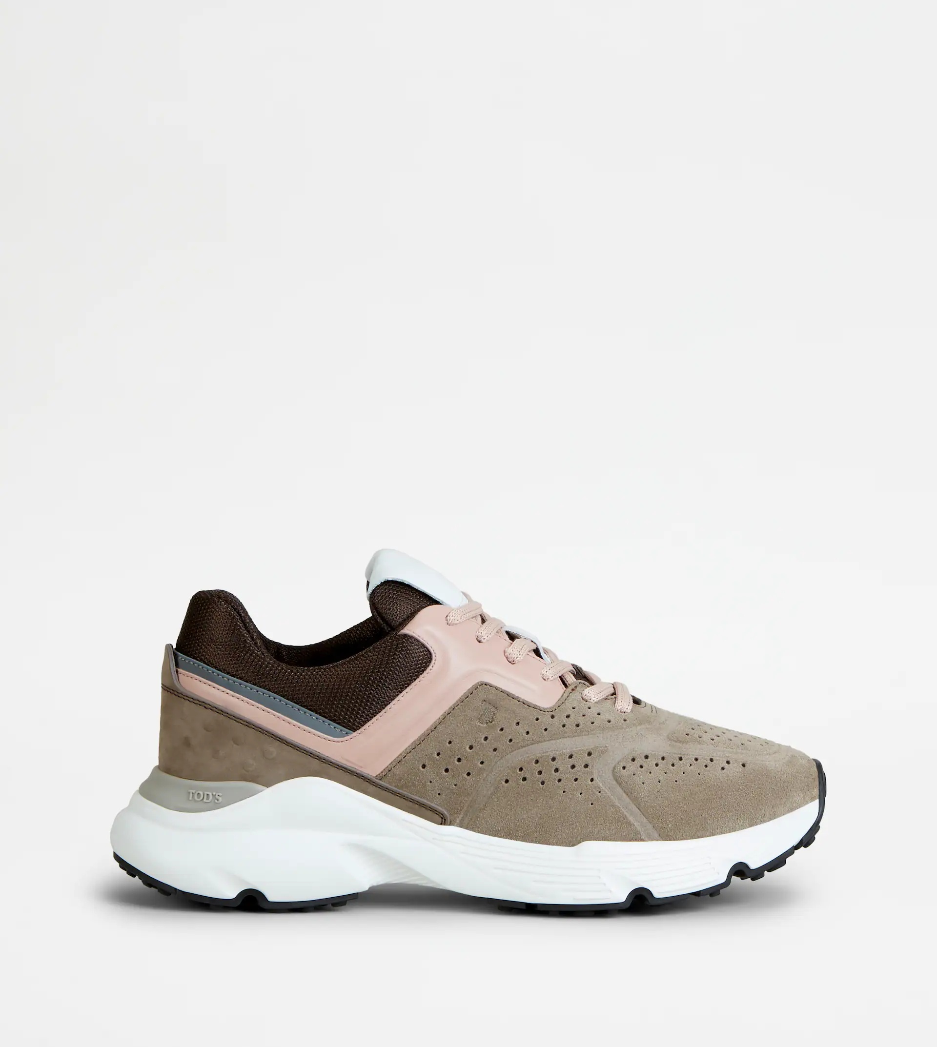 SNEAKERS IN SUEDE - BEIGE, PINK, BROWN - 1