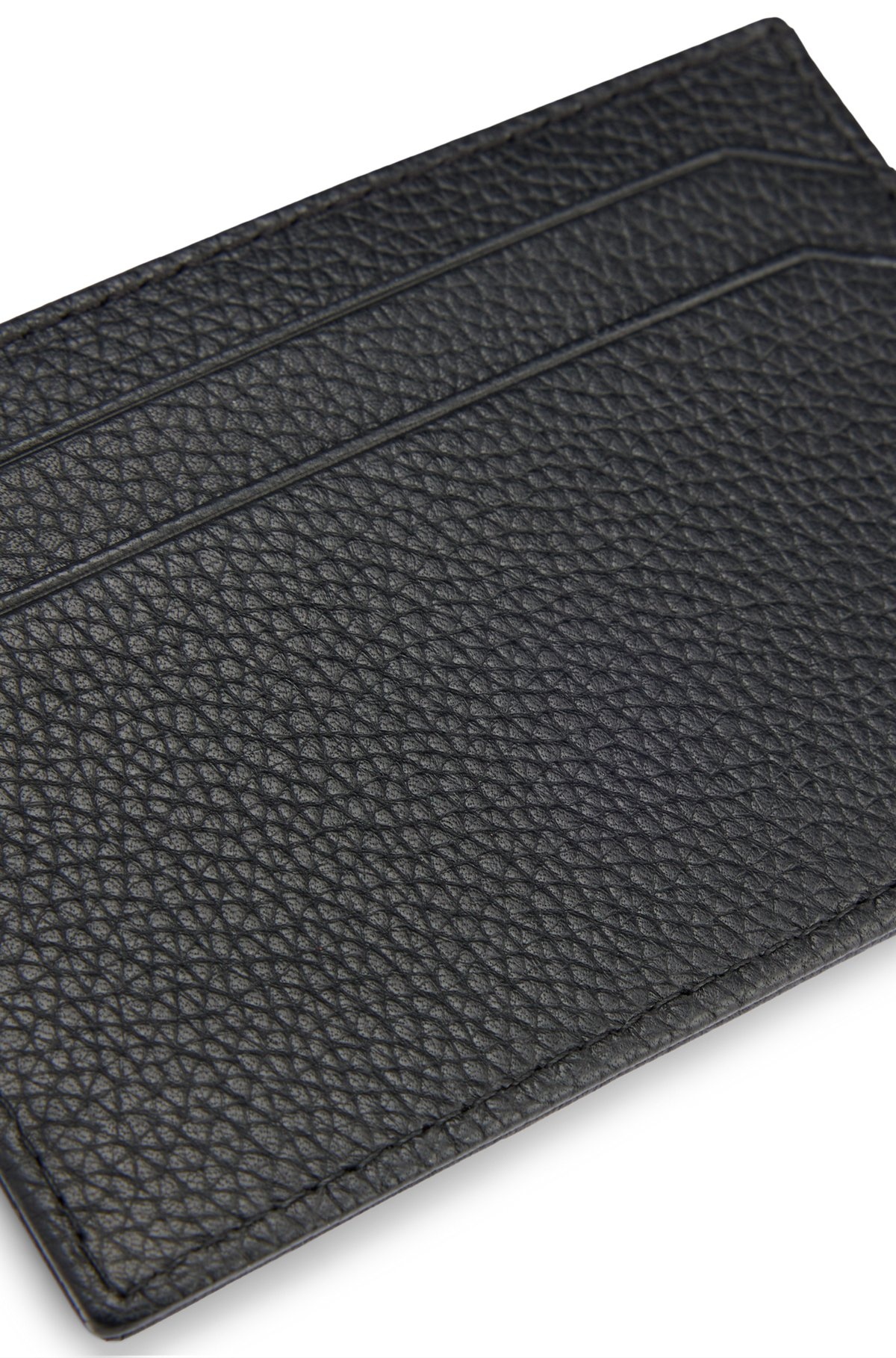 GRAINED-LEATHER CARD HOLDER WITH LOGO PLATE - 3
