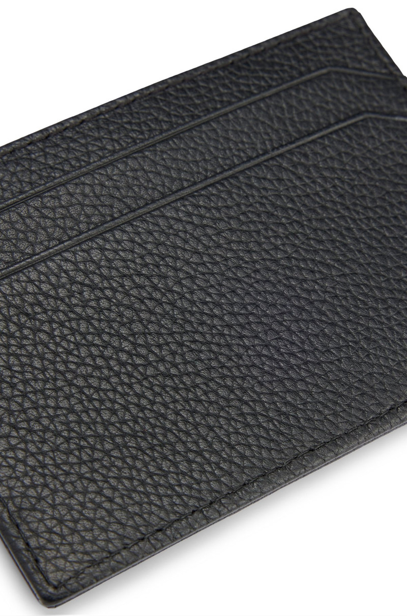 GRAINED-LEATHER CARD HOLDER WITH LOGO PLATE 3