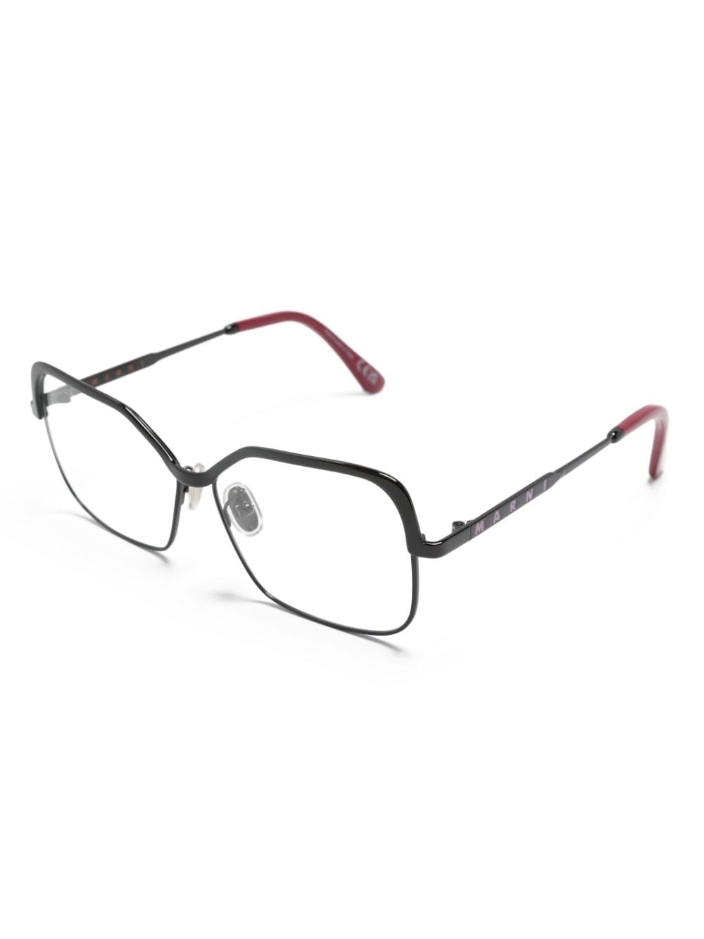 logo-debossed square-frame glasses - 2
