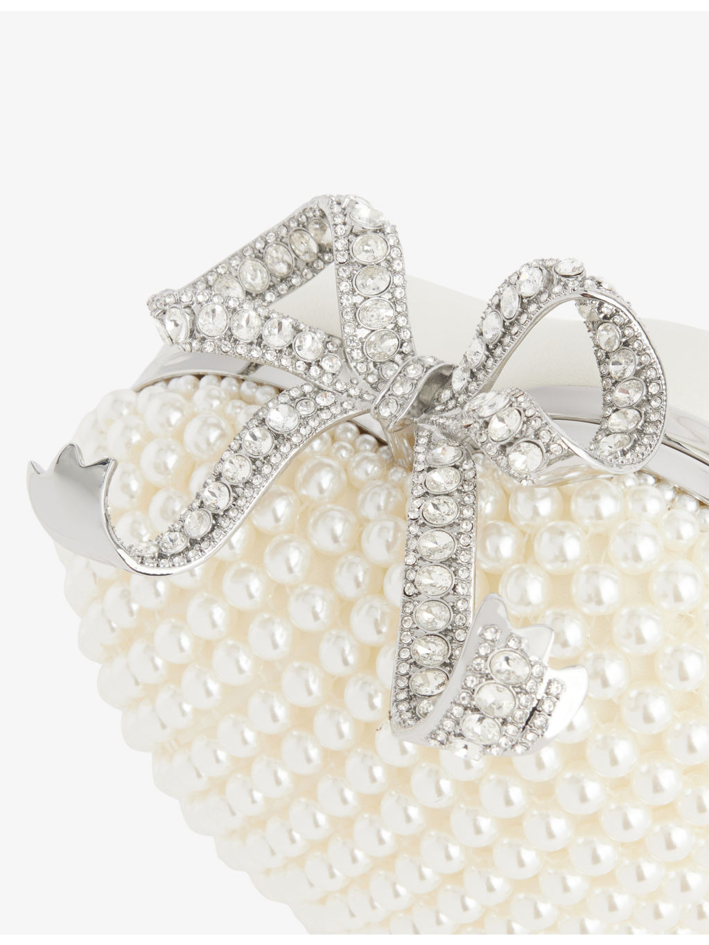 Heart Leather And Faux-Pearl Clutch Bag - 4