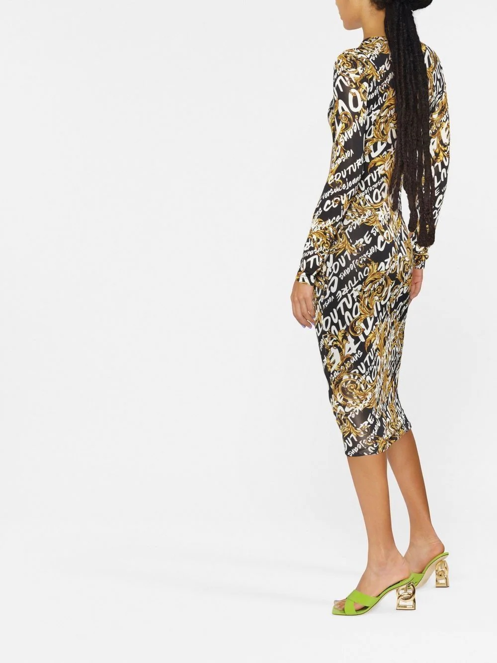 Barocco logo-print midi dress - 3