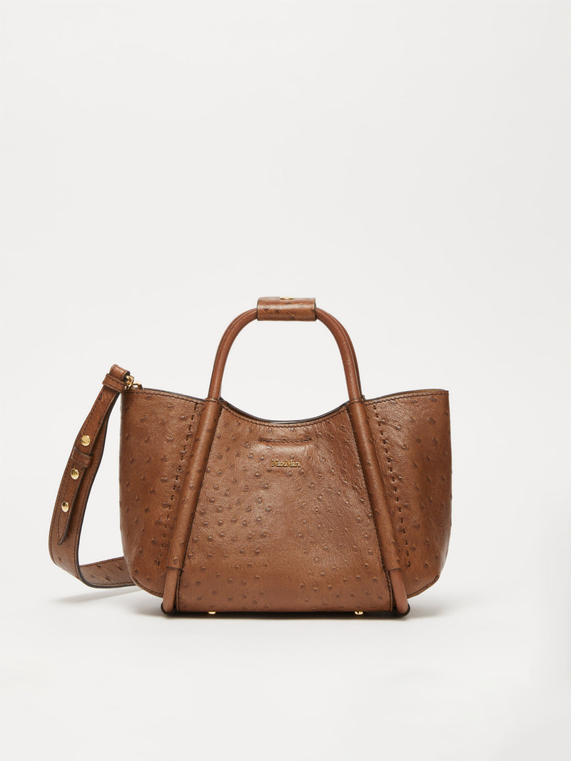 MARINXSOSTRICH Extra-small ostrich-print leather Marine Bag 1