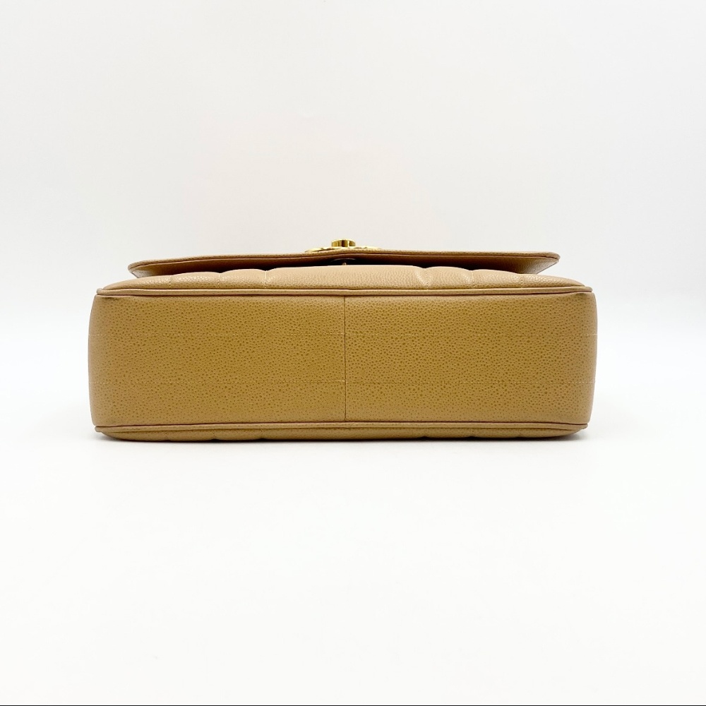 Chanel No.3 Beige Caviar Top Handle Bag - 6