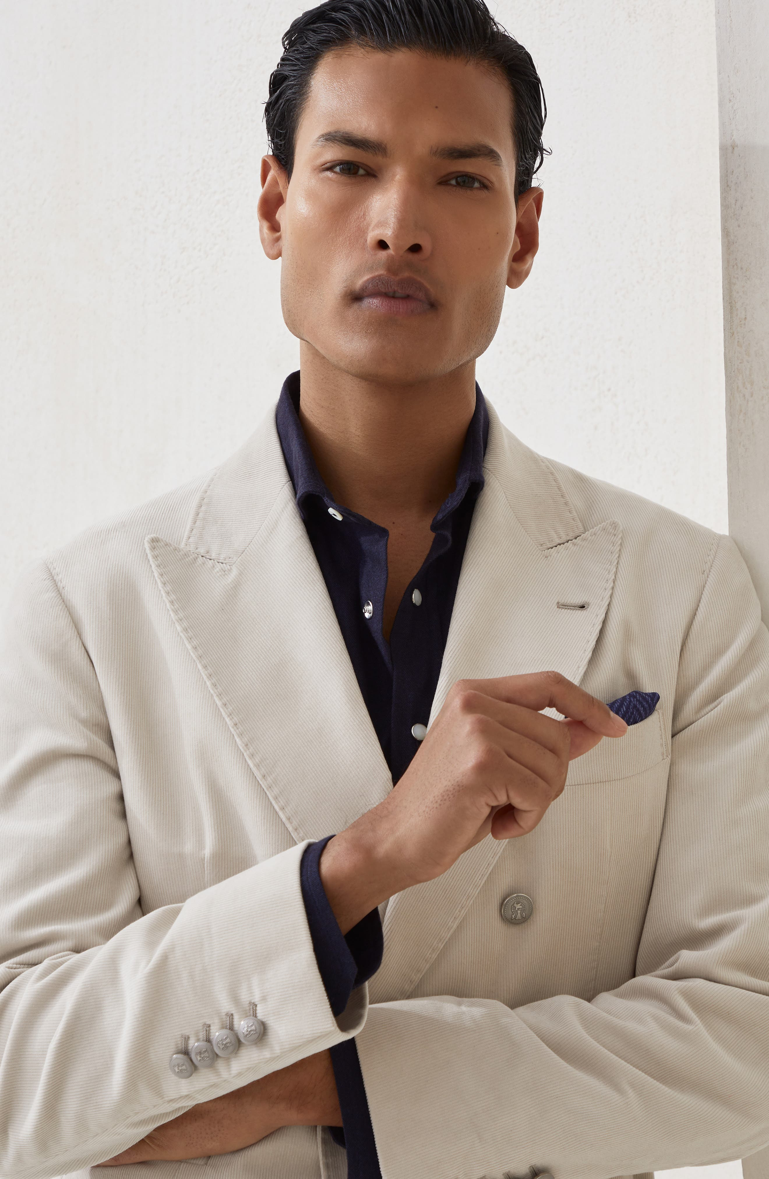 Brunello Cucinelli One-and-a-half breasted blazer in Ivory at Nordstrom - 4