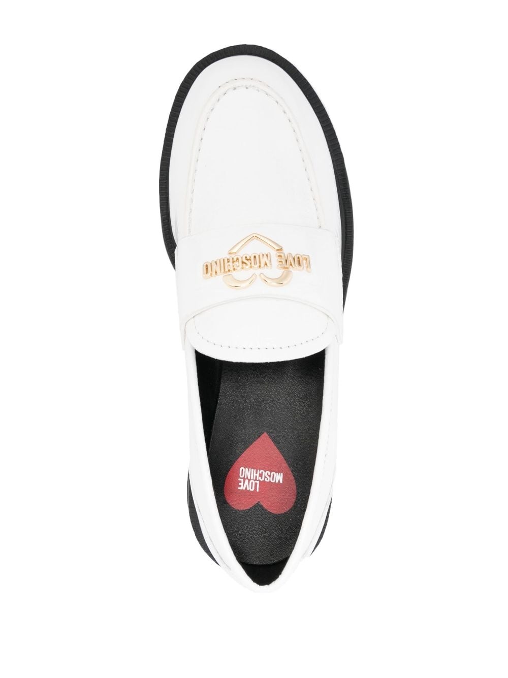 contrasting-sole logo plaque loafers - 4