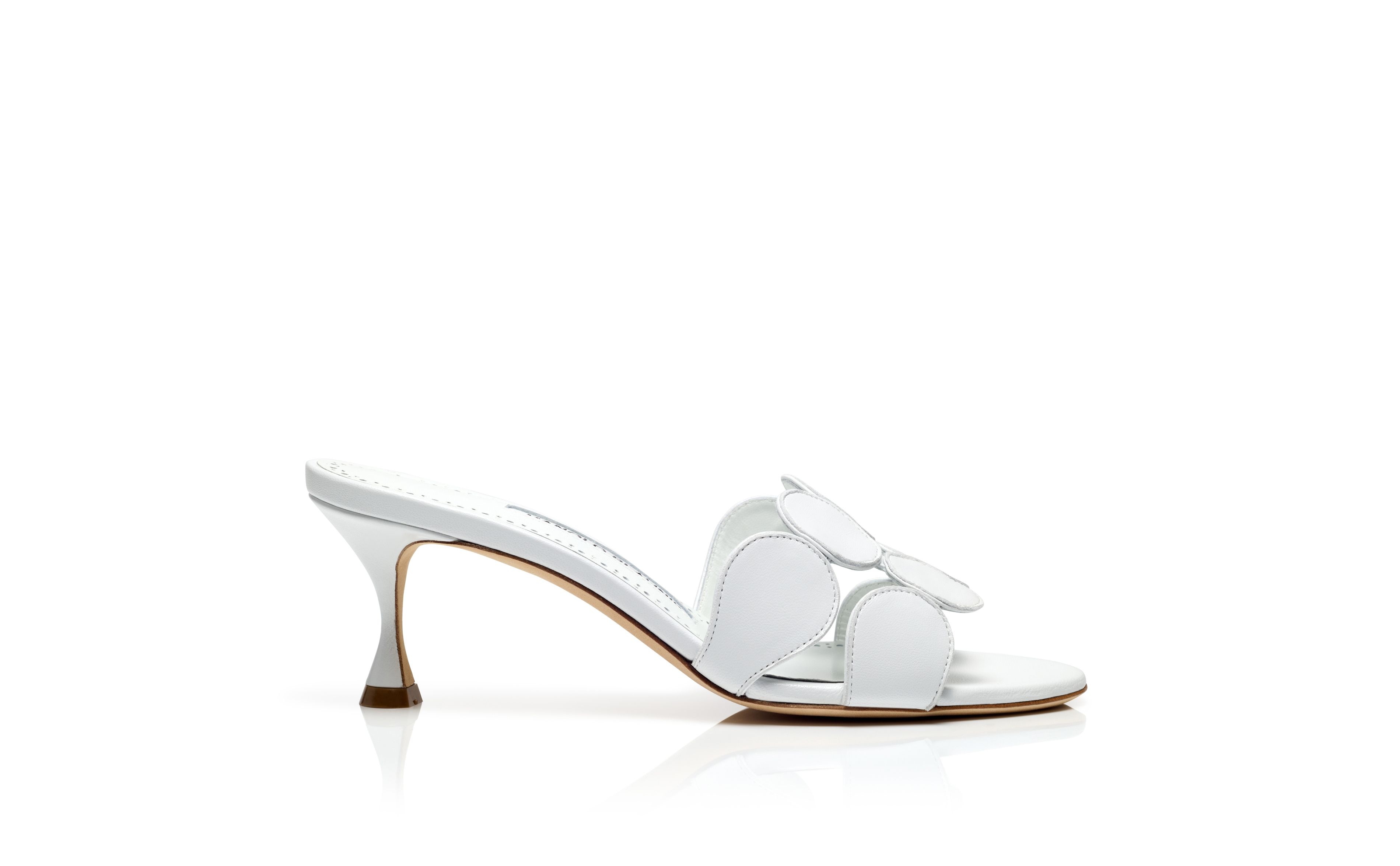 White Nappa Leather Mules - 1