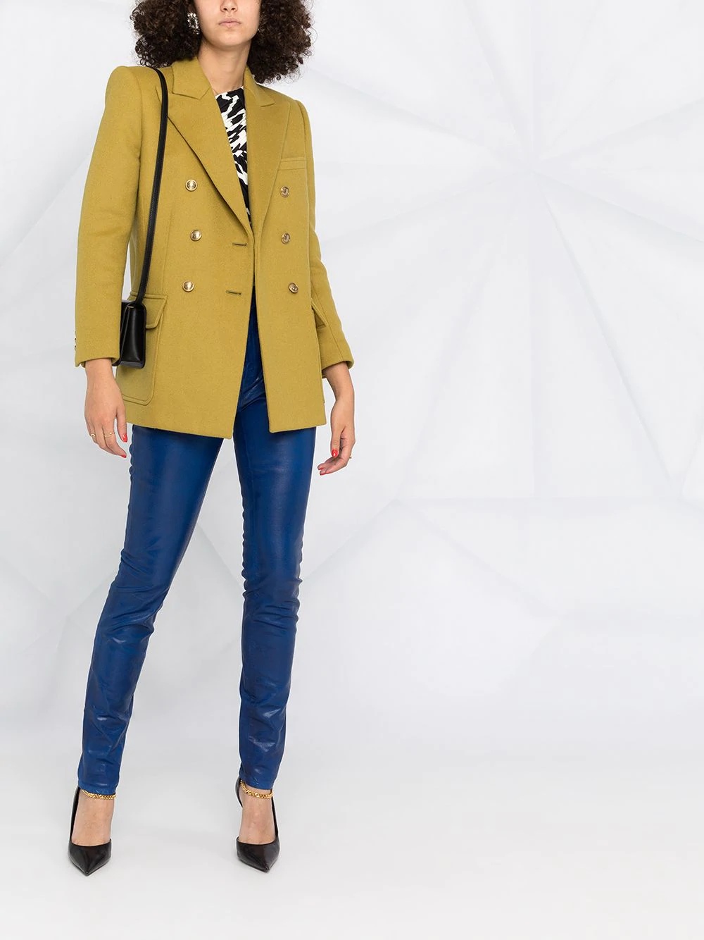 double-breasted peak lapel blazer - 2