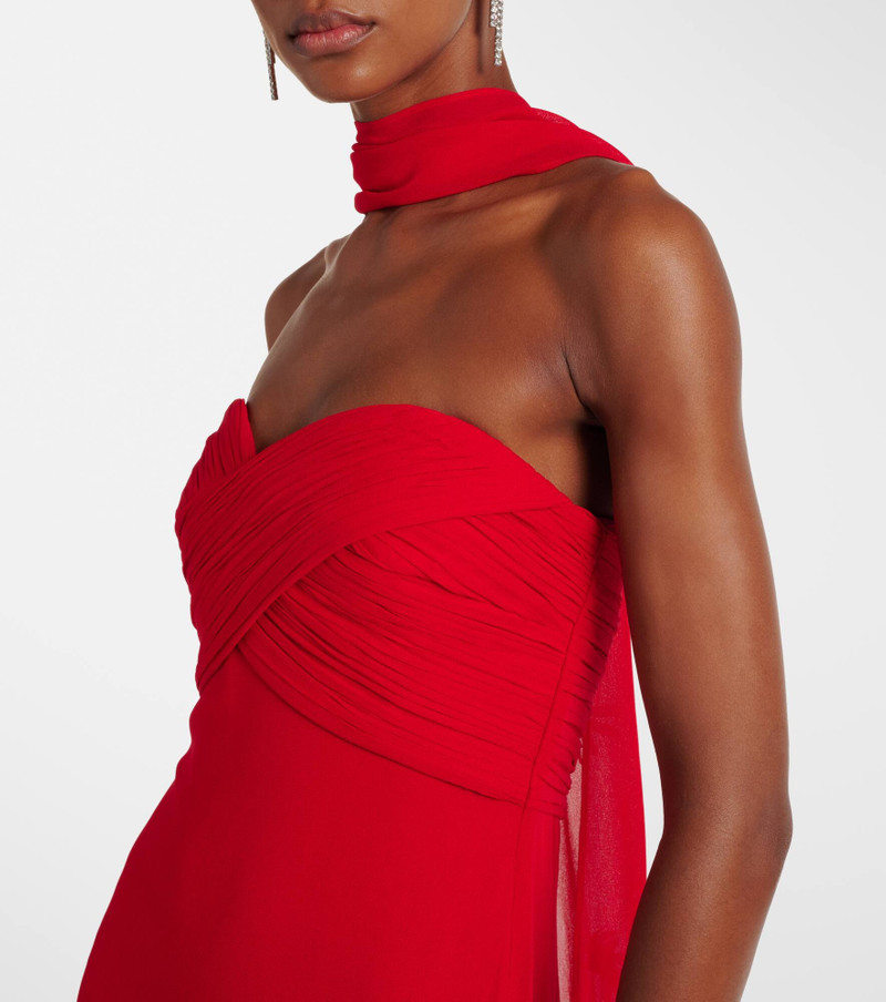 Floral-appliqué scarf-detail gown 4