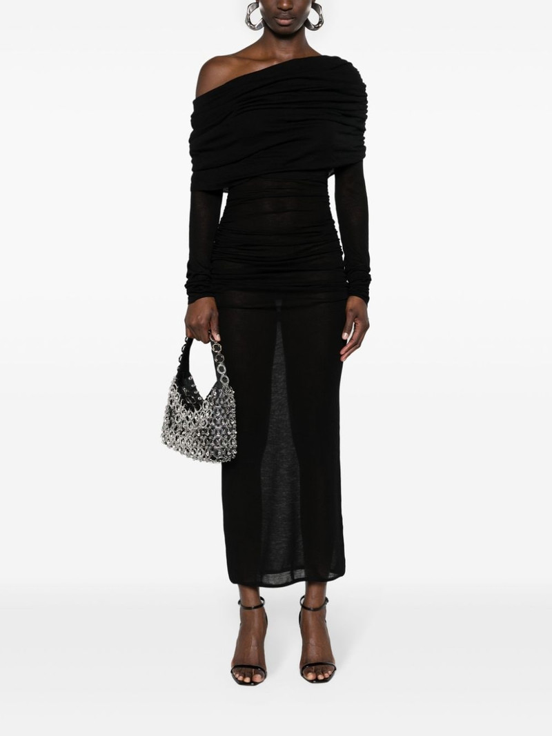 SAINT LAURENT cowl neck fine-knit maxi dress outlook