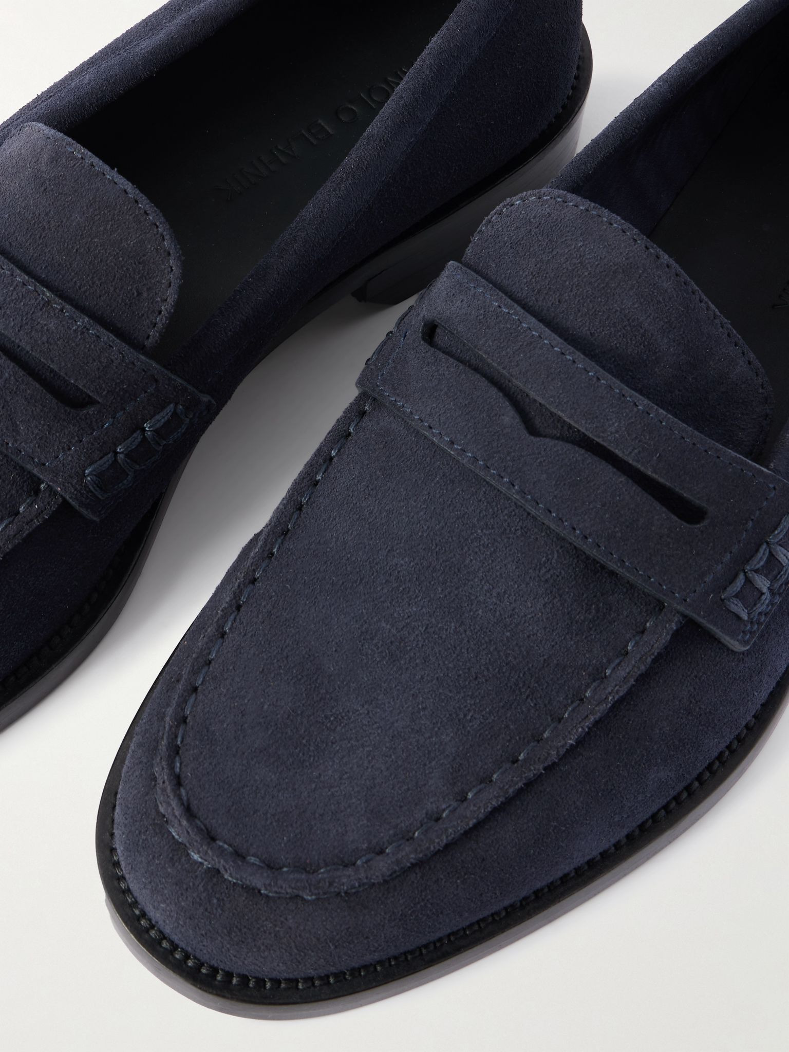 Perry Suede Penny Loafers Navy - 5