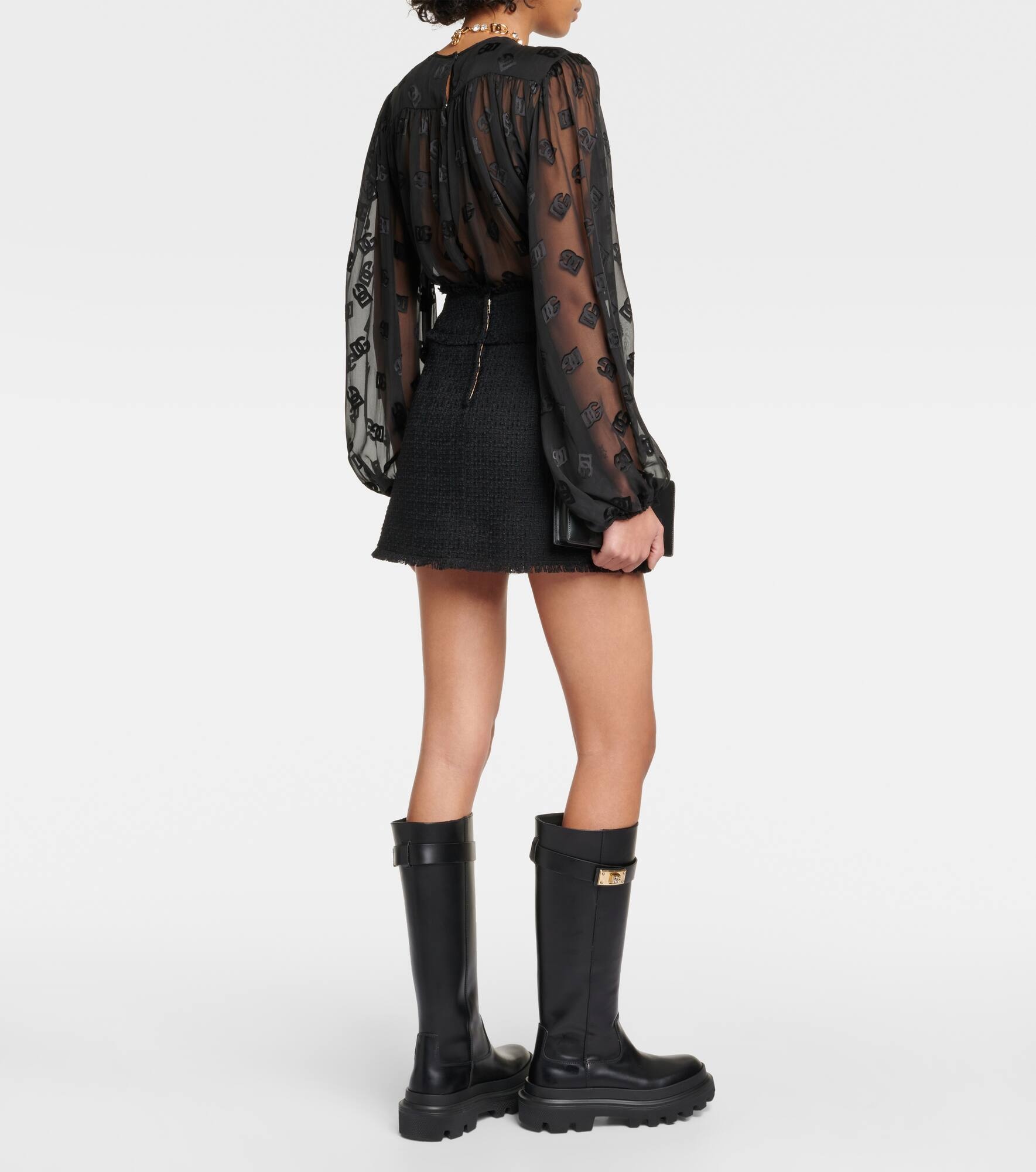 Wool-blend tweed miniskirt - 3