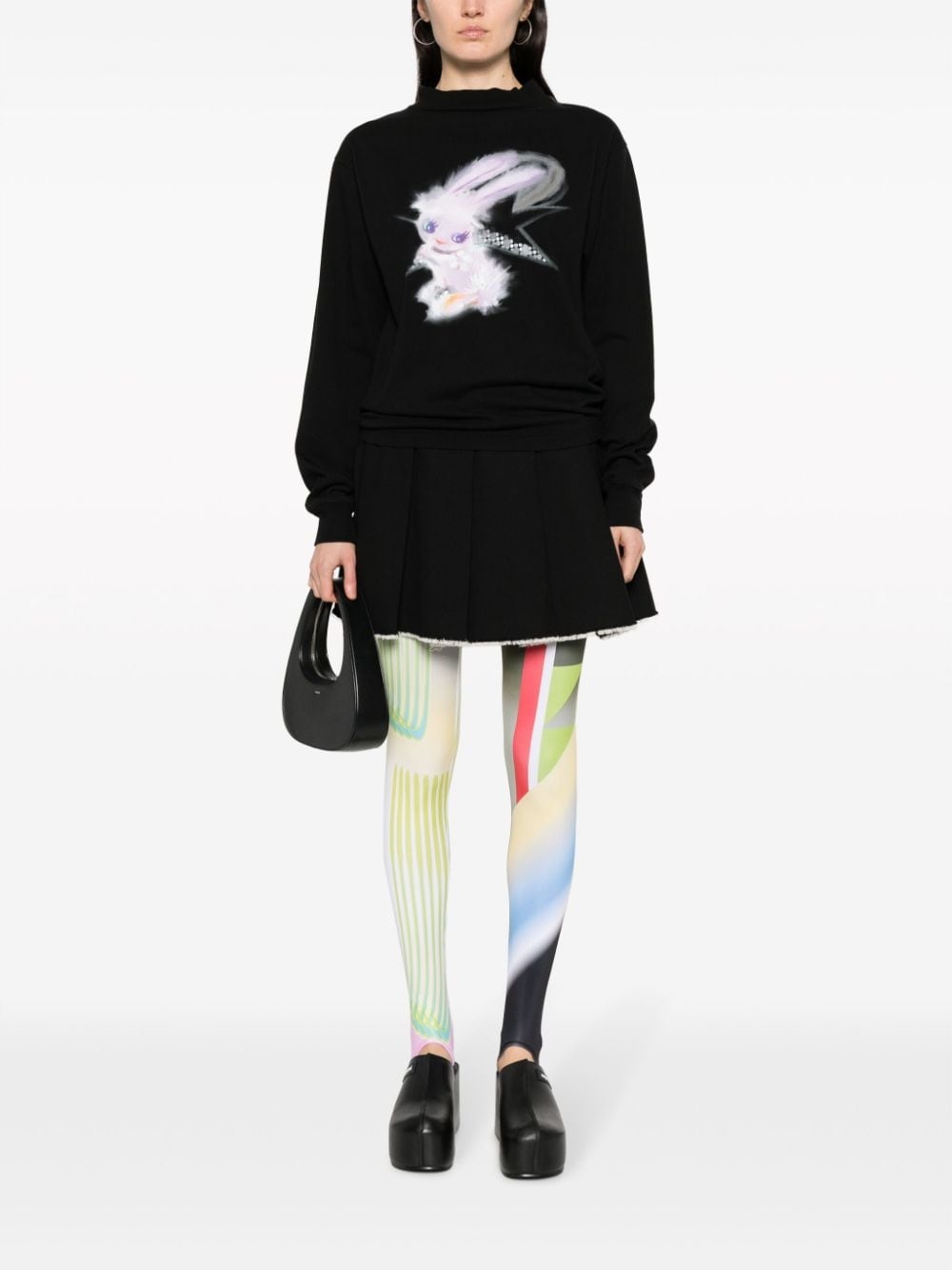 abstract-print stirrup-cuffs leggings - 2