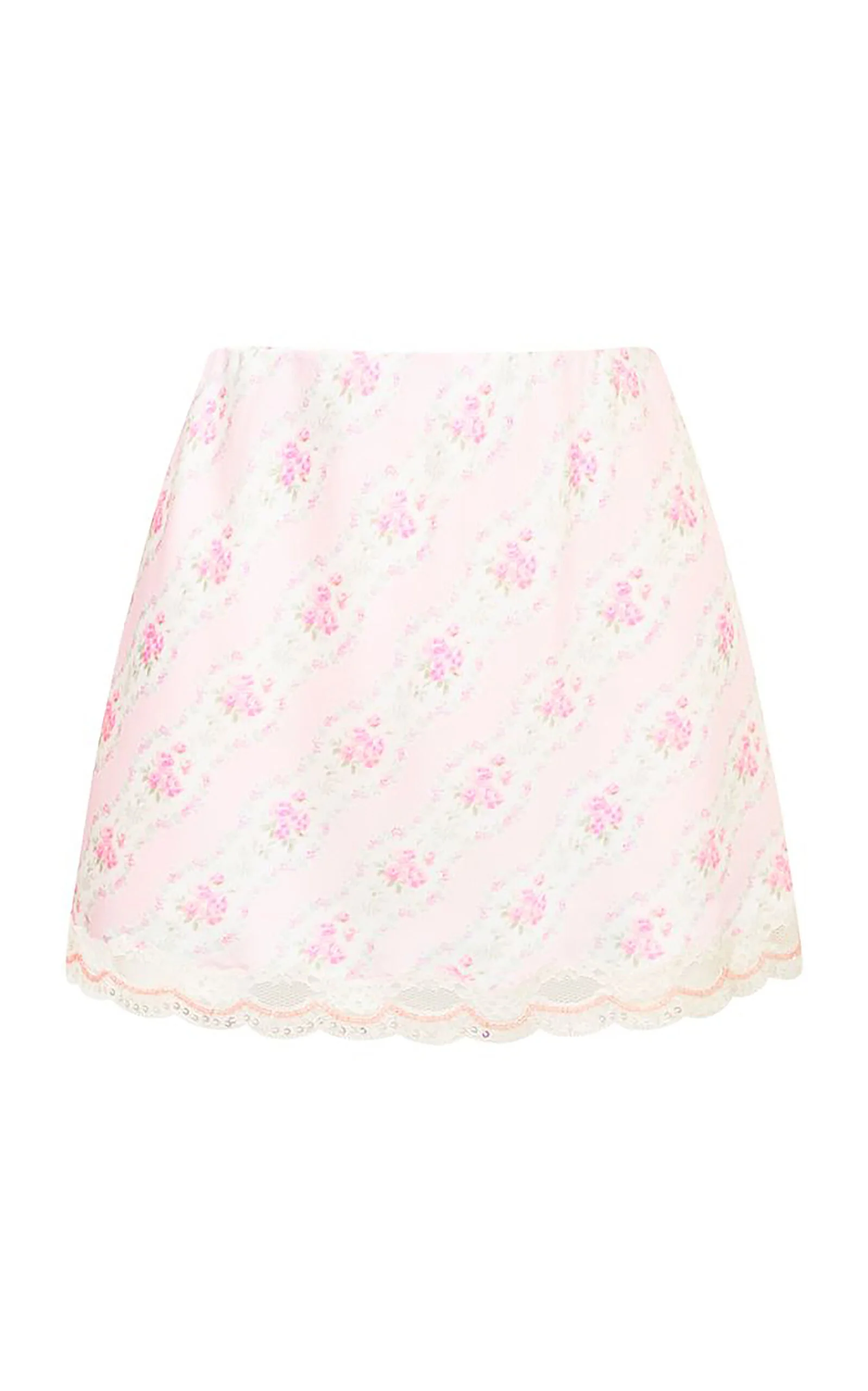 Bernes Floral Satin Mini Skirt pink - 1